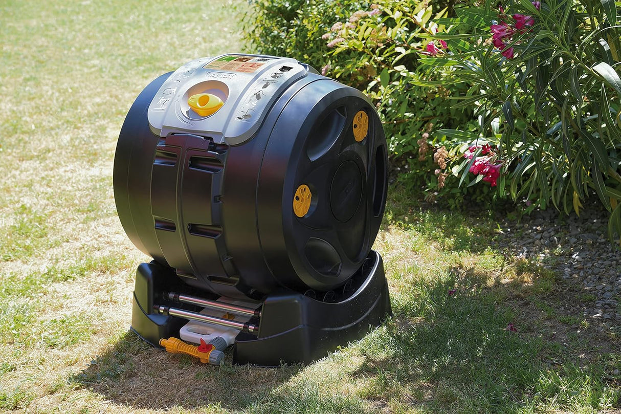 Hozelock EasyMix 2-in-1 Black Drum Composter