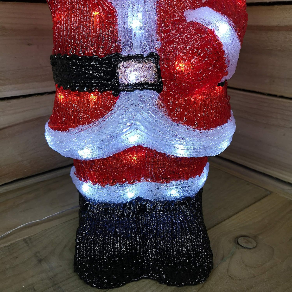 54.5cm Acrylic Standing Santa with 70 White LEDs
