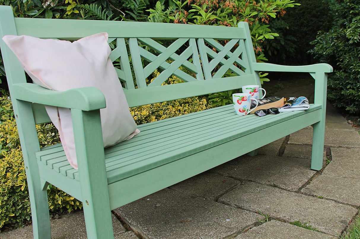 Winawood Speyside Polymer Wood Effect 3 Seat Bench - Duck Egg Green
