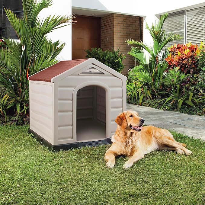 Dog House Kennel for Medium to Large Breeds - Terracotta Roof