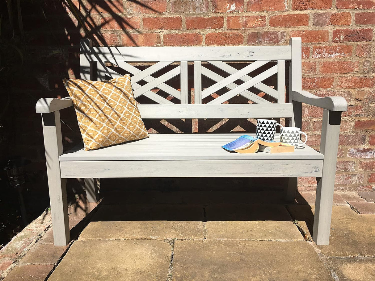 Winawood Speyside Polymer Wood Effect 2 Seat Bench - Stone Grey