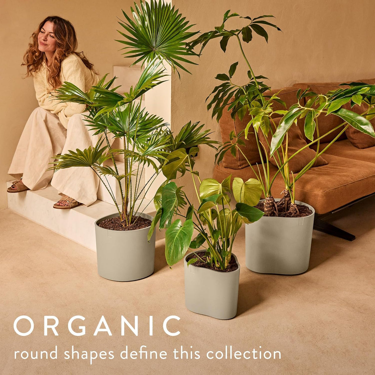 Eden Aquacare Medium 40cm Indoor / Outdoor Plant Pot - Soft Taupe