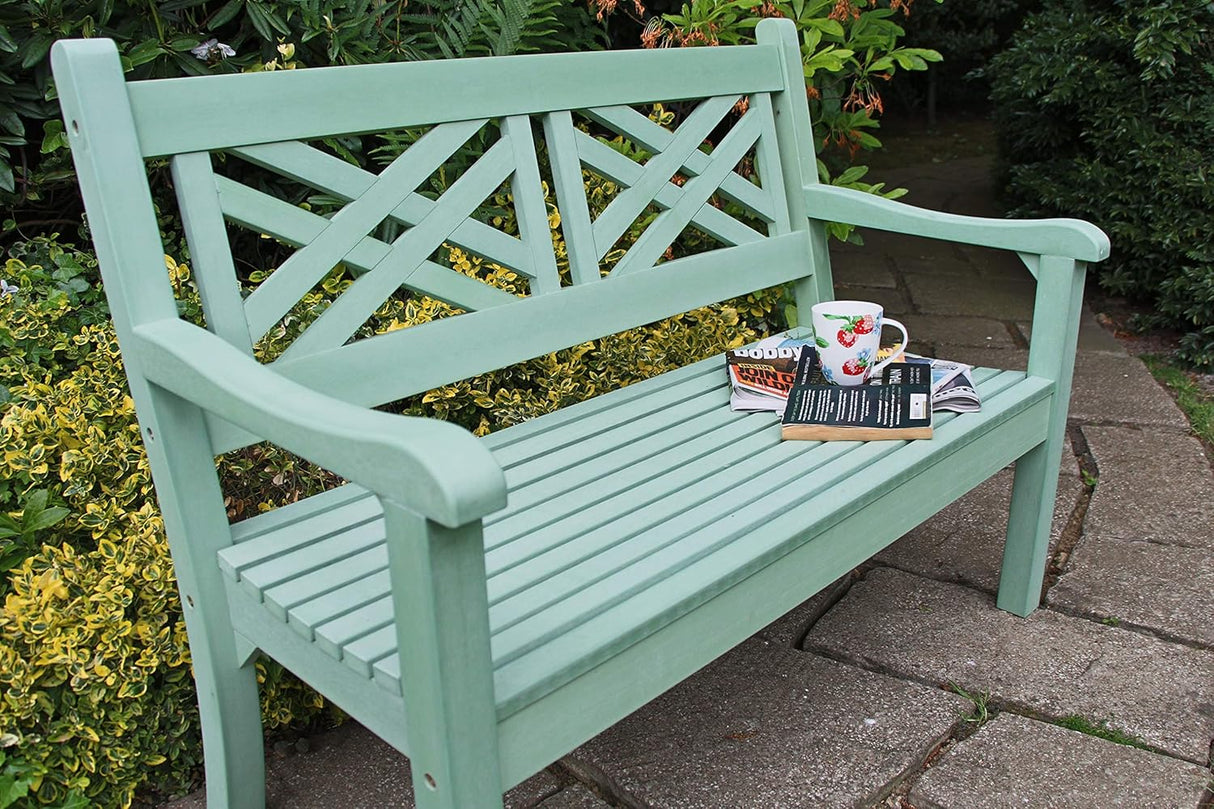 Winawood Speyside Polymer Wood Effect 2 Seat Bench - Duck Egg Green