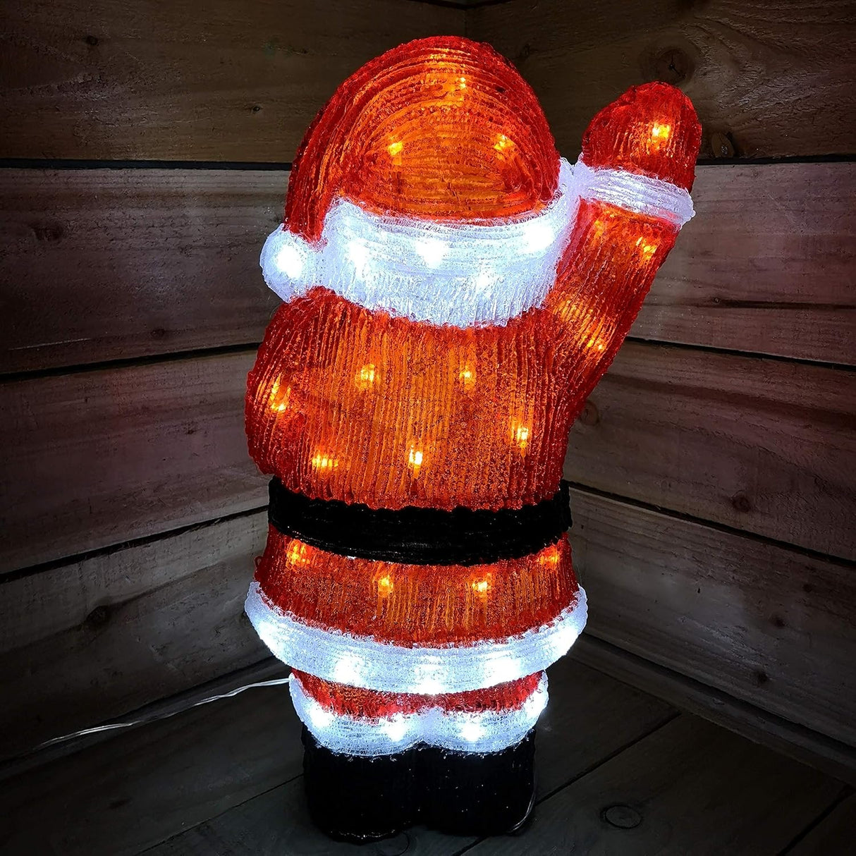 54.5cm Acrylic Standing Santa with 70 White LEDs
