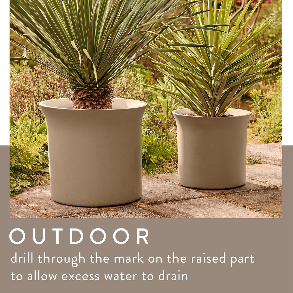 June Tulip 40cm Indoor / Outdoor Plant Pot - Balanced Beige