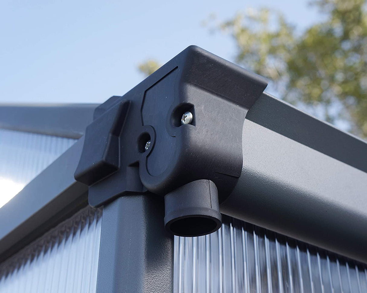 Glory 8' x 20' Greenhouse - Grey Frame & Multiwall Polycarbonate Panels