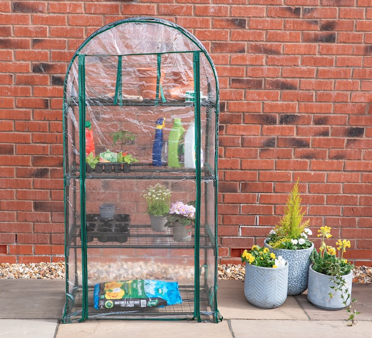 4 Tier Wide Arc Grow House with Clear Cover - 160x80x45cm