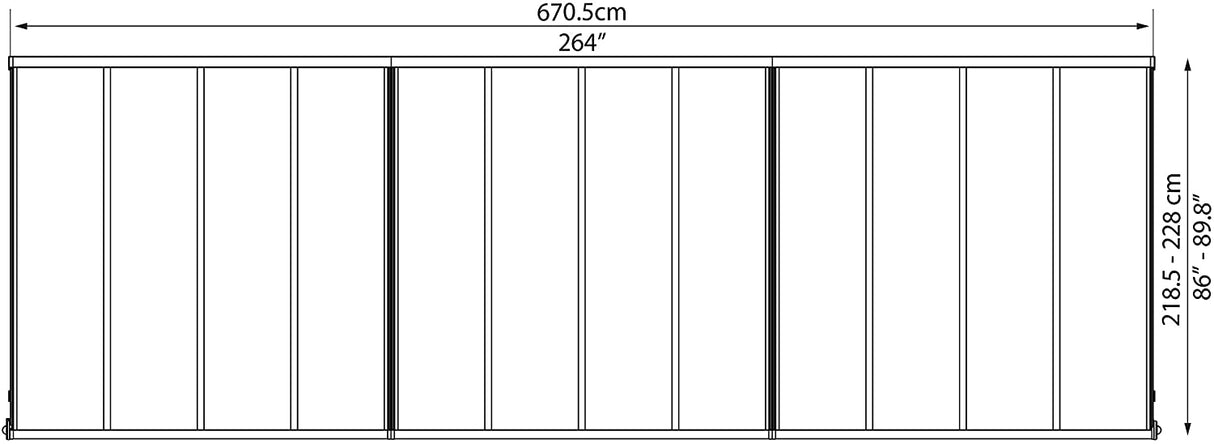 Sierra Patio Cover 2.2m x 6.7m - White Frame & Clear Polycarbonate