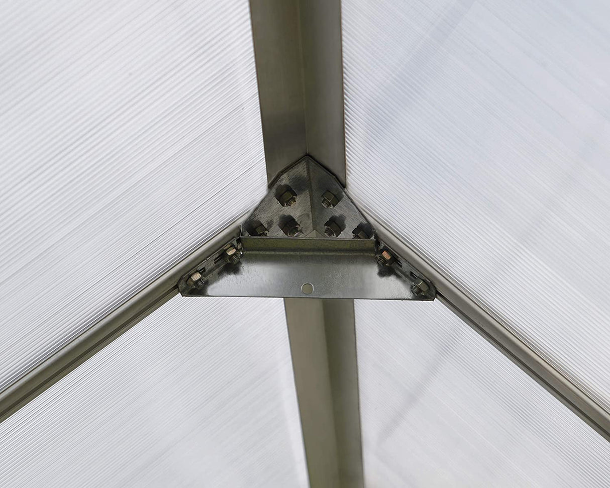 Essence 8' x 12' Greenhouse - Silver Frame & Twinwall Polycarbonate Panels