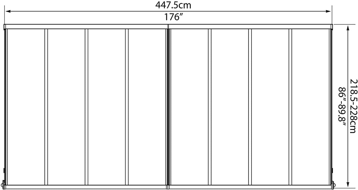 Sierra Patio Cover 2.2m x 4.5m - White Frame & Clear Polycarbonate