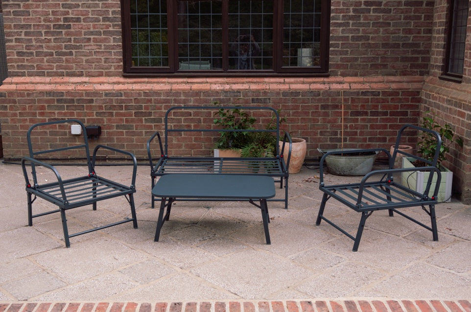 Perth Folding 4 Piece Garden Furniture Set - Great for Caravans or Limited Space!