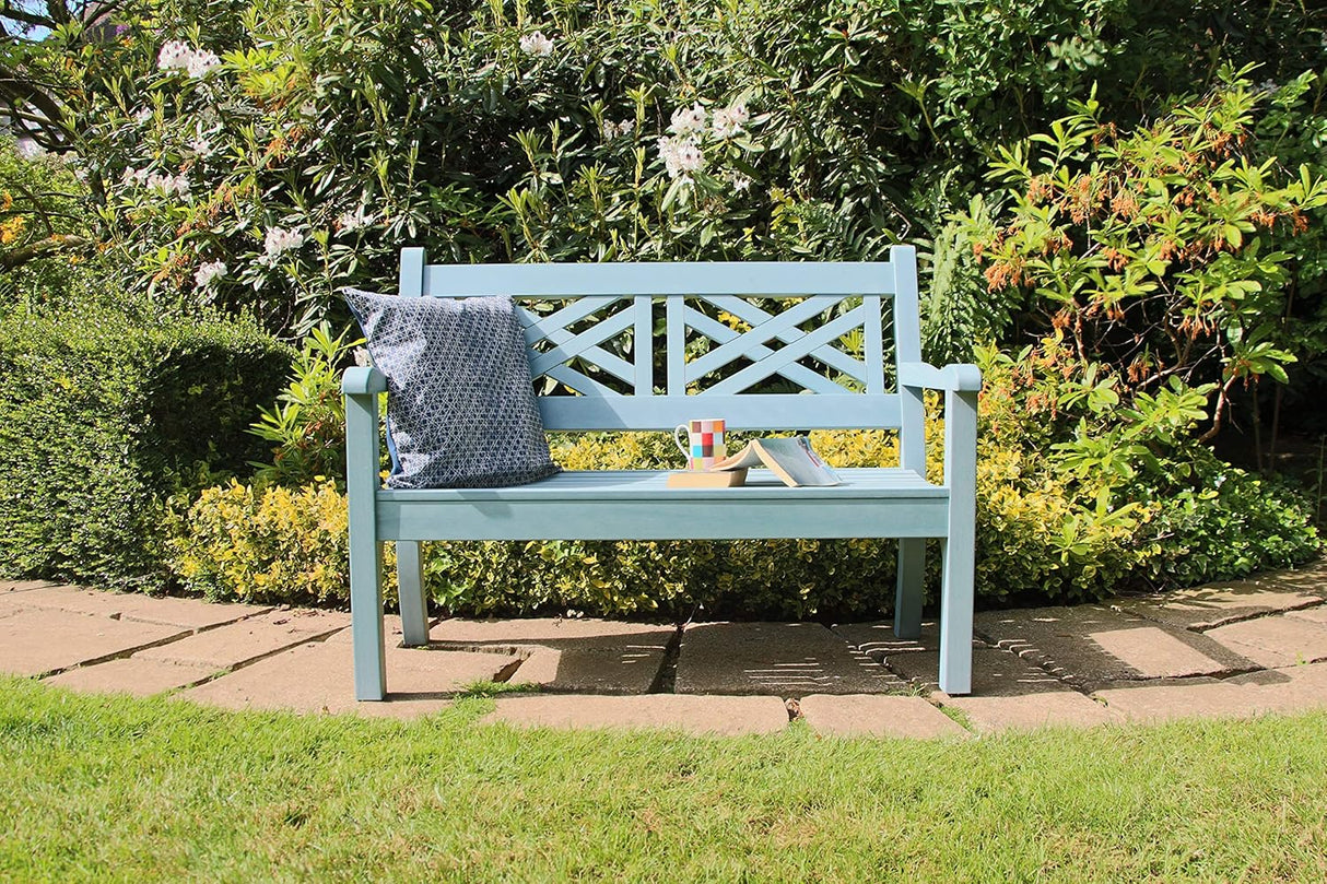 Winawood Speyside Polymer Wood Effect 2 Seat Bench - Powder Blue
