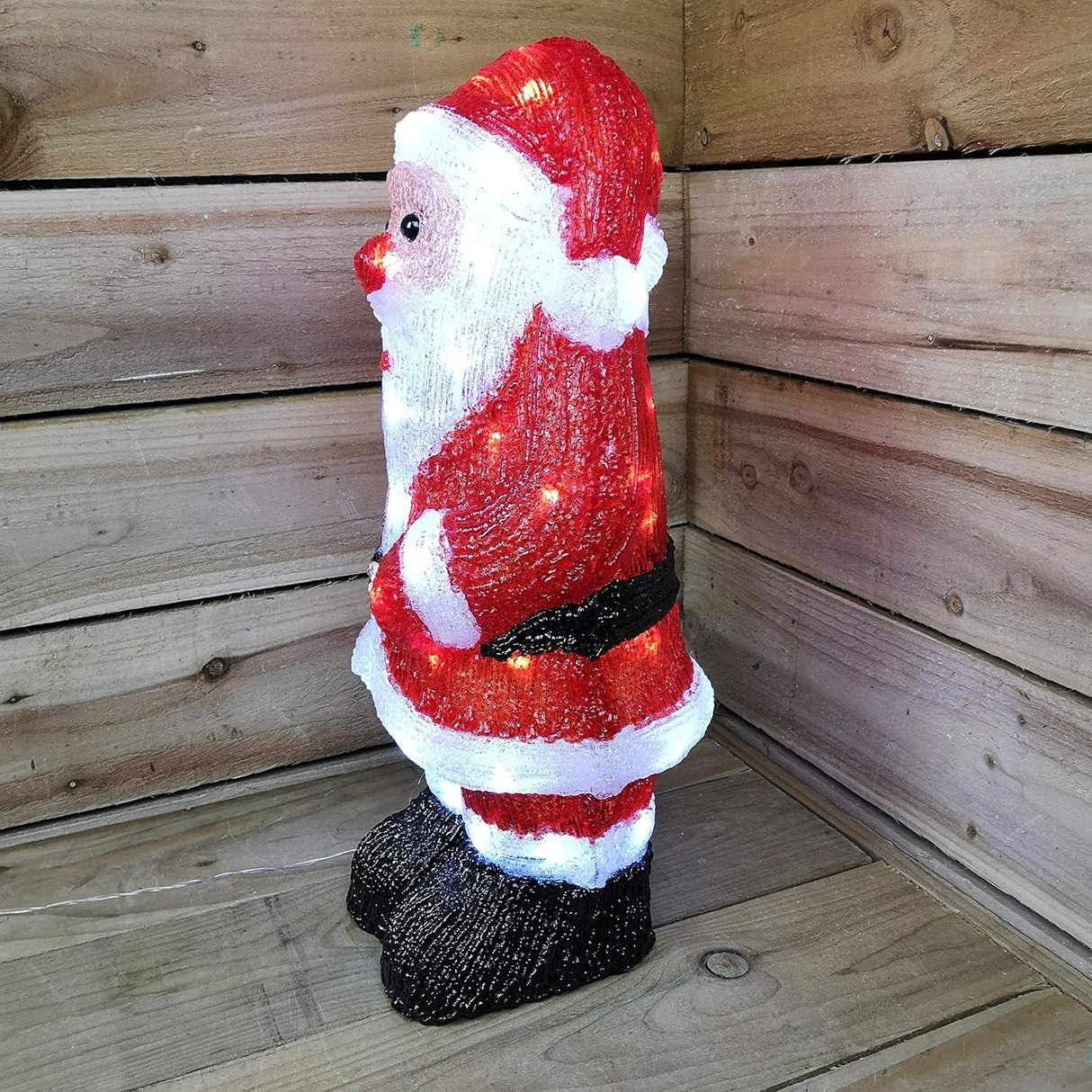 54.5cm Acrylic Standing Santa with 70 White LEDs