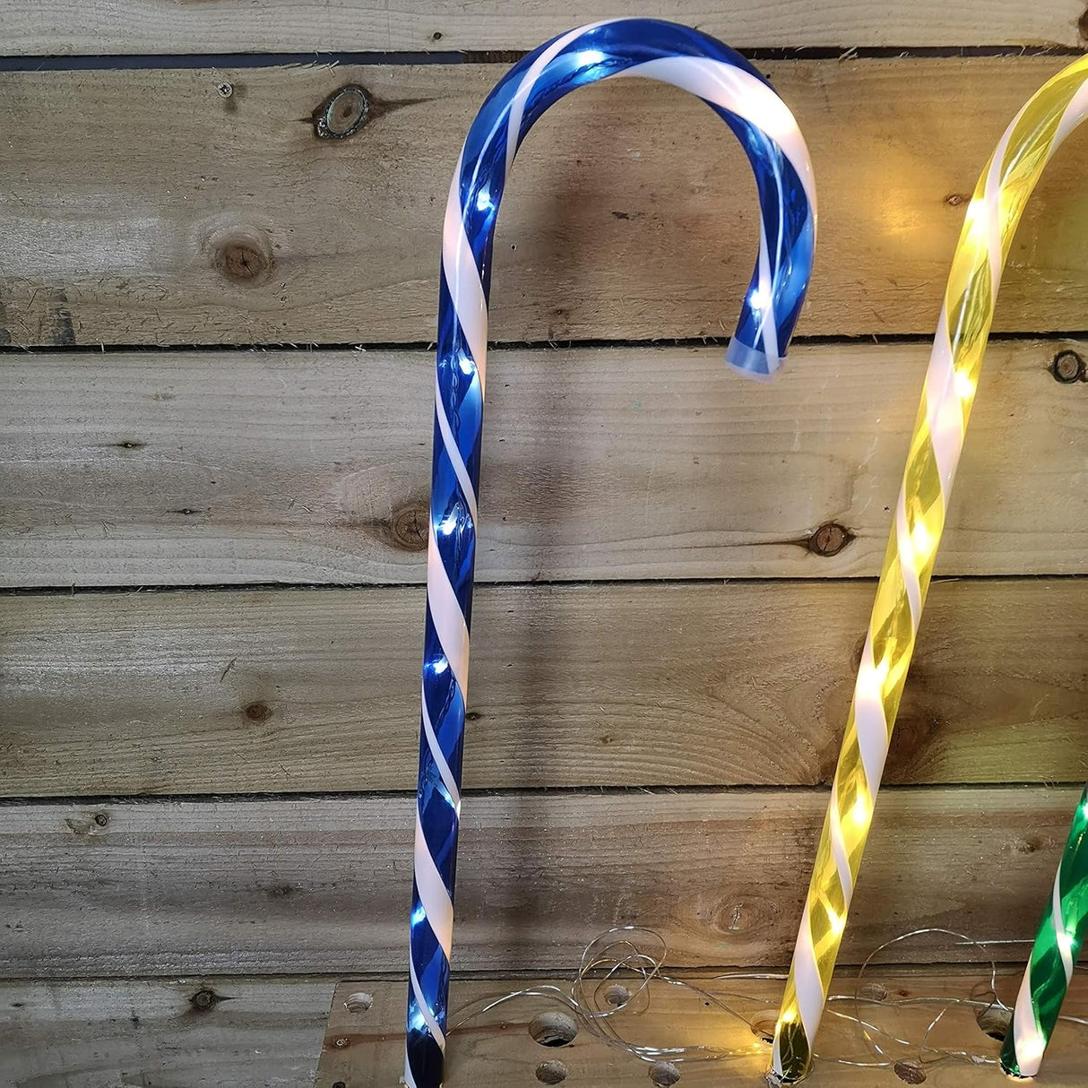 75cm LED Candy Cane Garden Stakes - Set of 4
