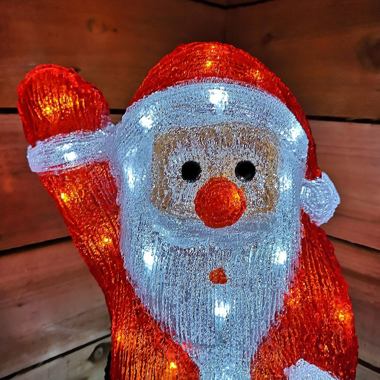 54.5cm Acrylic Standing Santa with 70 White LEDs