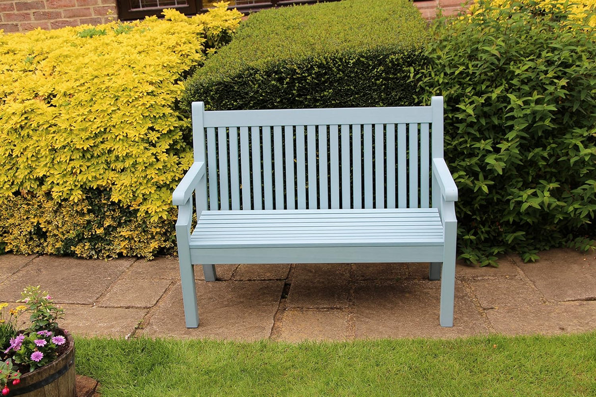 Winawood Sandwick Polymer Wood Effect 2 Seat Garden Bench - Powder Blue