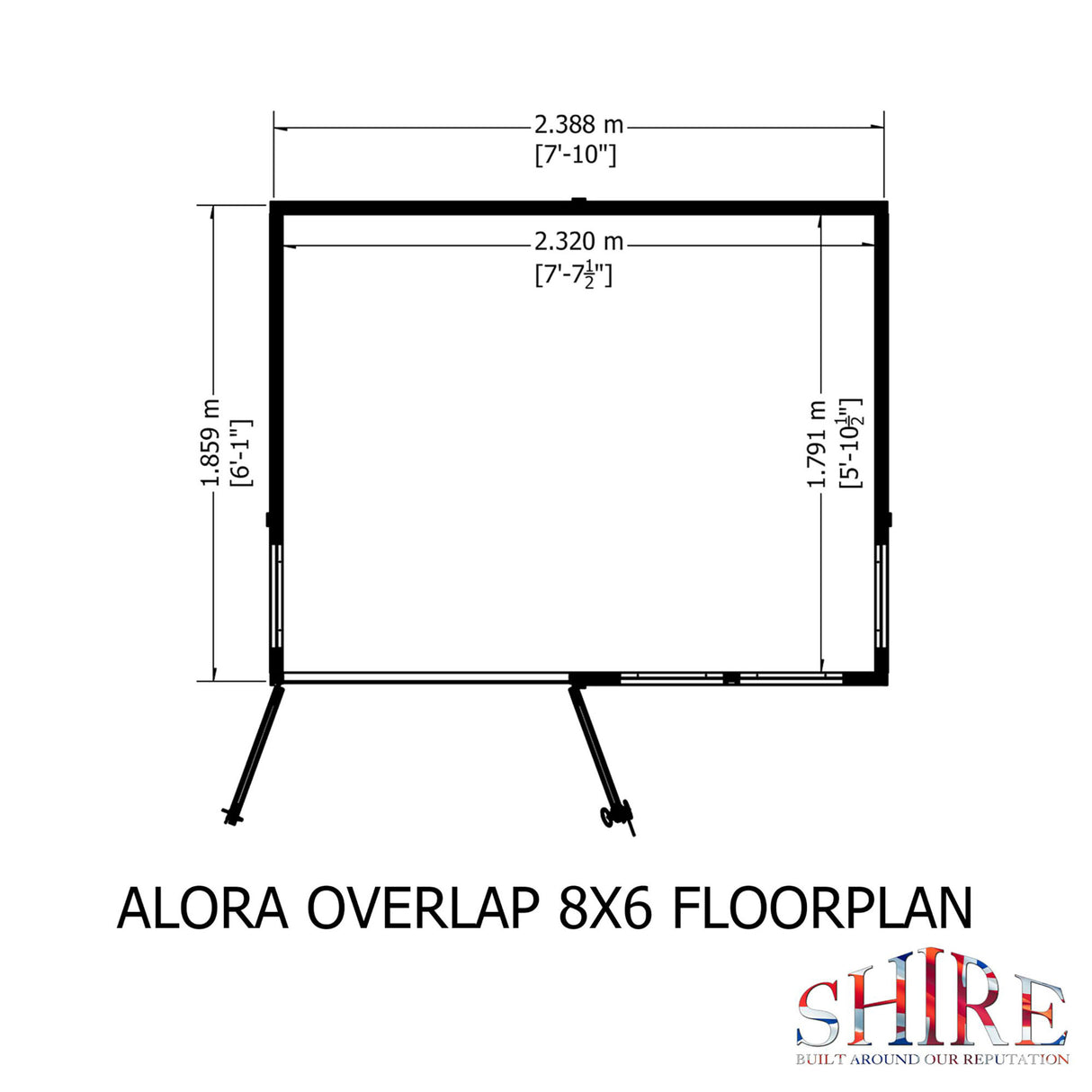 Alora 8 ft x 6 ft Pent Overlap Sumerhouse