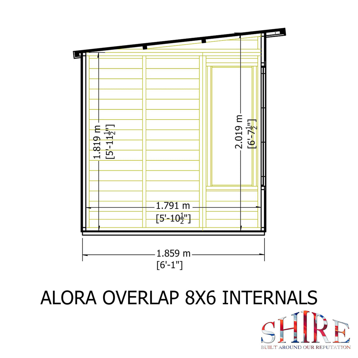 Alora 8 ft x 6 ft Pent Overlap Sumerhouse