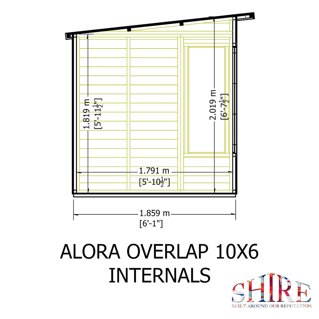 Alora 10 ft x 6 ft Pent Overlap Sumerhouse
