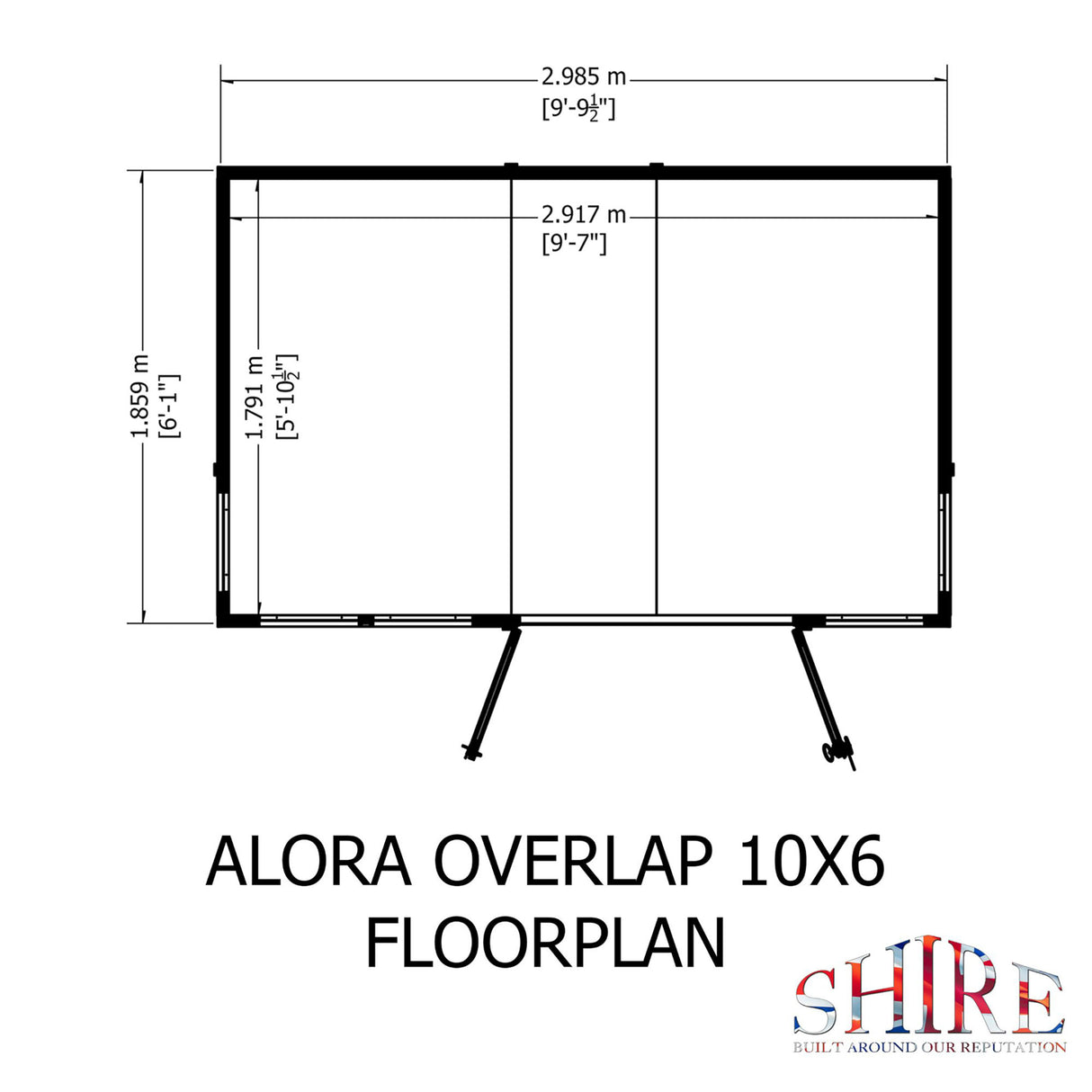 Alora 10 ft x 6 ft Pent Overlap Sumerhouse
