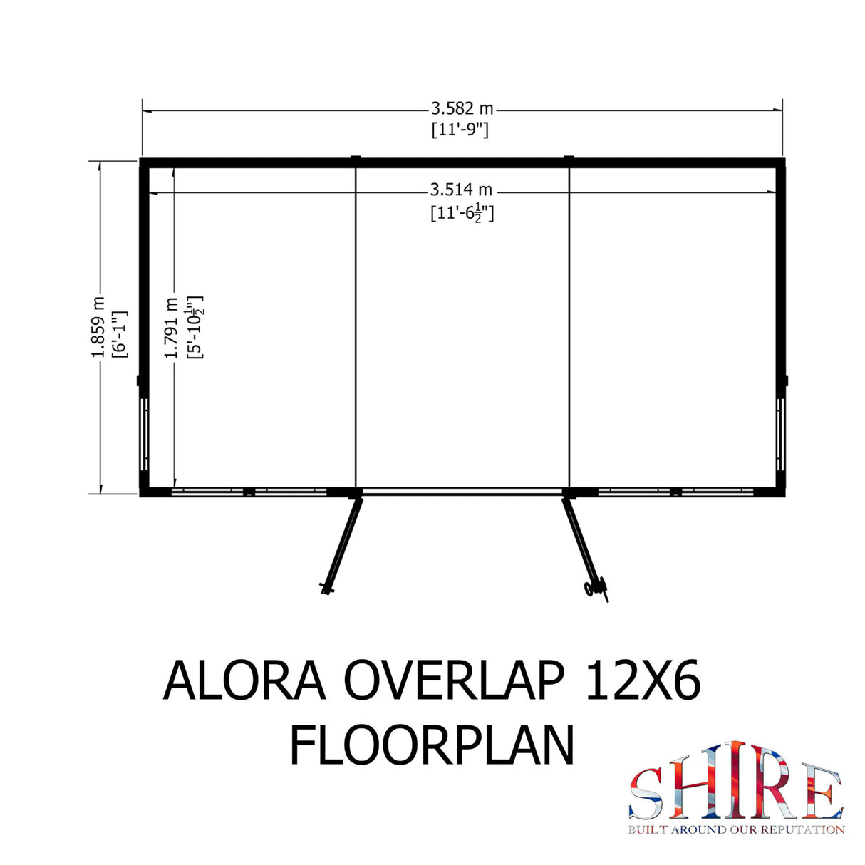 Alora 12 ft x 6 ft Pent Overlap Sumerhouse