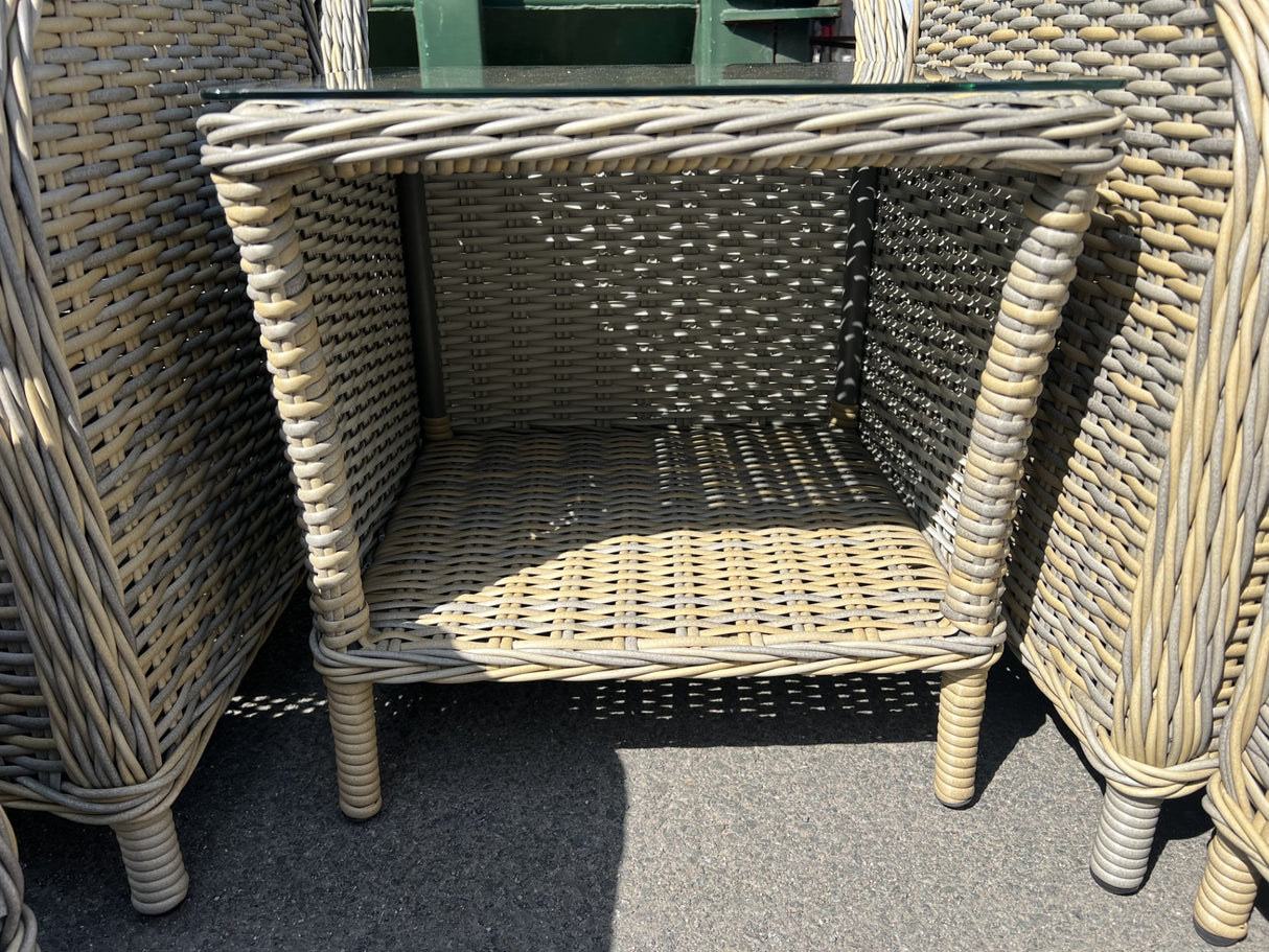 Sorrento Reclining Rattan Bistro Garden Furniture With Table