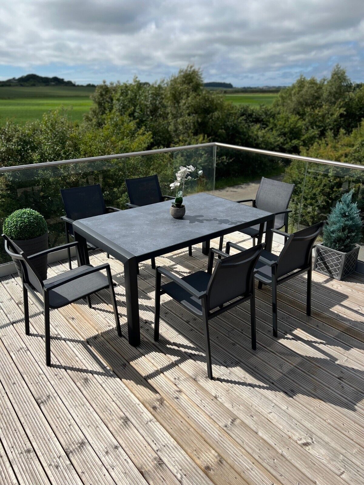 Anzio Aluminium 6 Seat Rectangular Dining Set