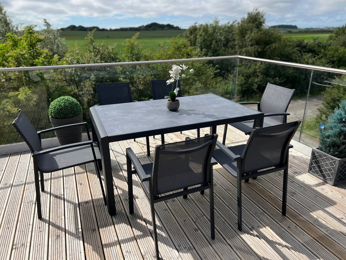 Anzio Aluminium 6 Seat Rectangular Dining Set