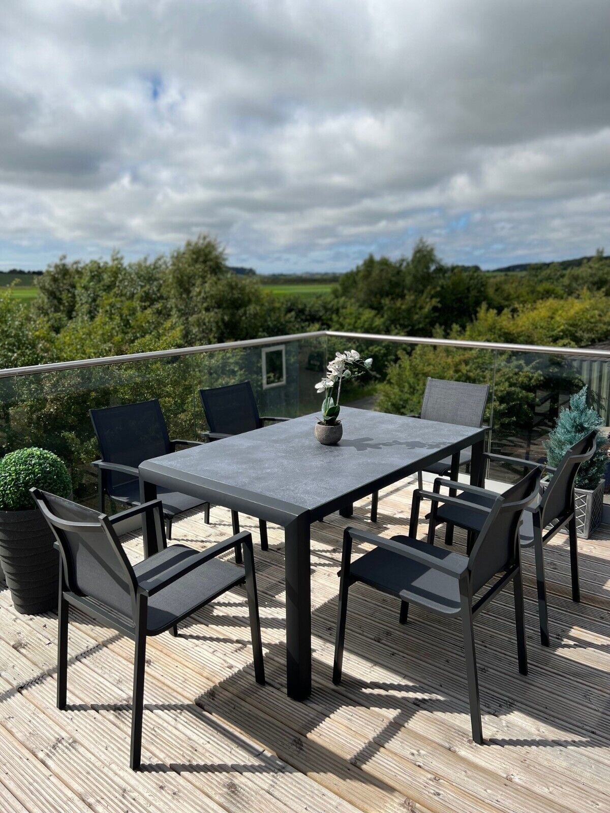 Anzio Aluminium 6 Seat Rectangular Dining Set