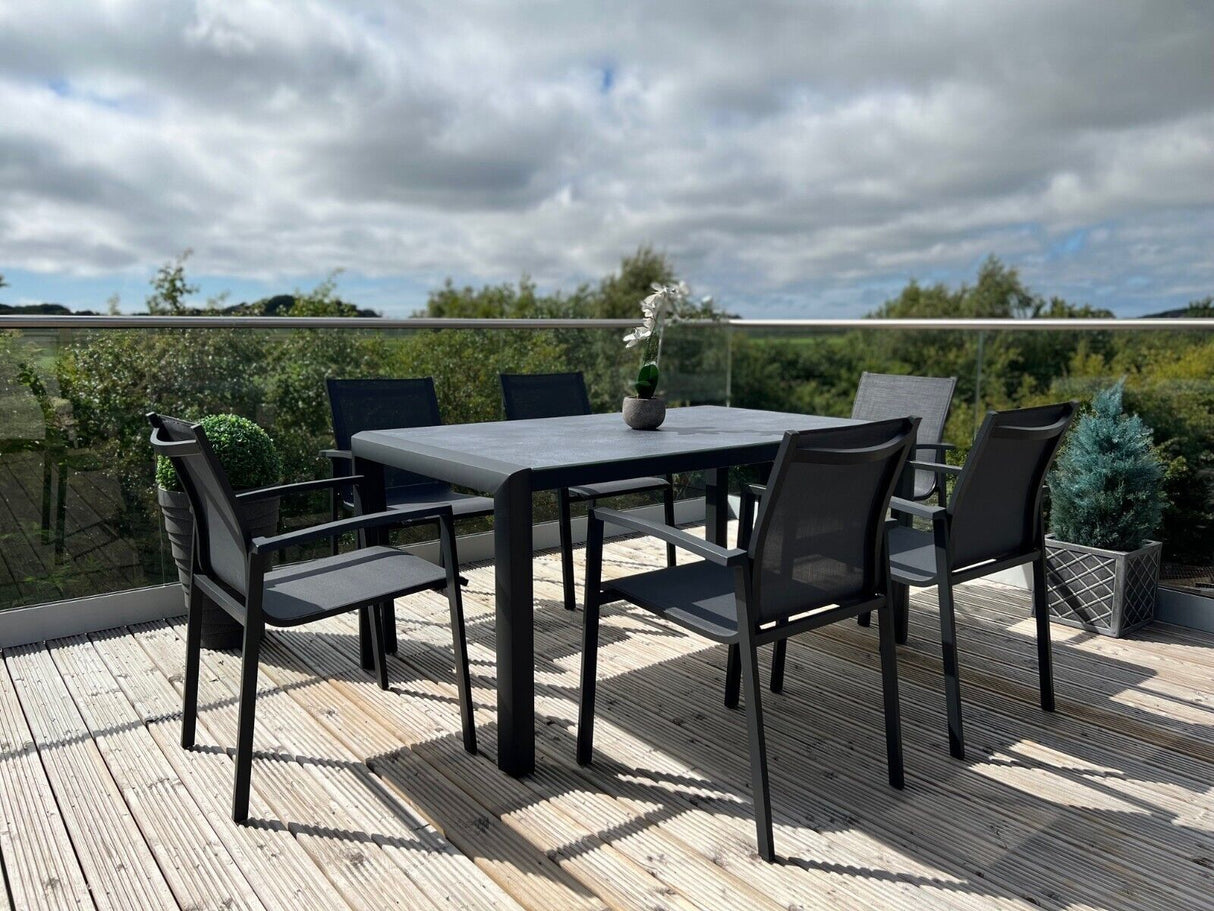 Anzio Aluminium 6 Seat Rectangular Dining Set