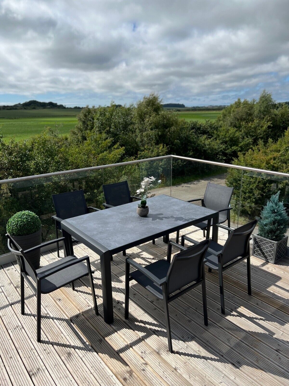 Anzio Aluminium 6 Seat Rectangular Dining Set