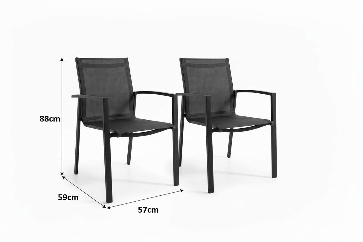 Anzio Aluminium Rattan Dining Chairs Only- x2