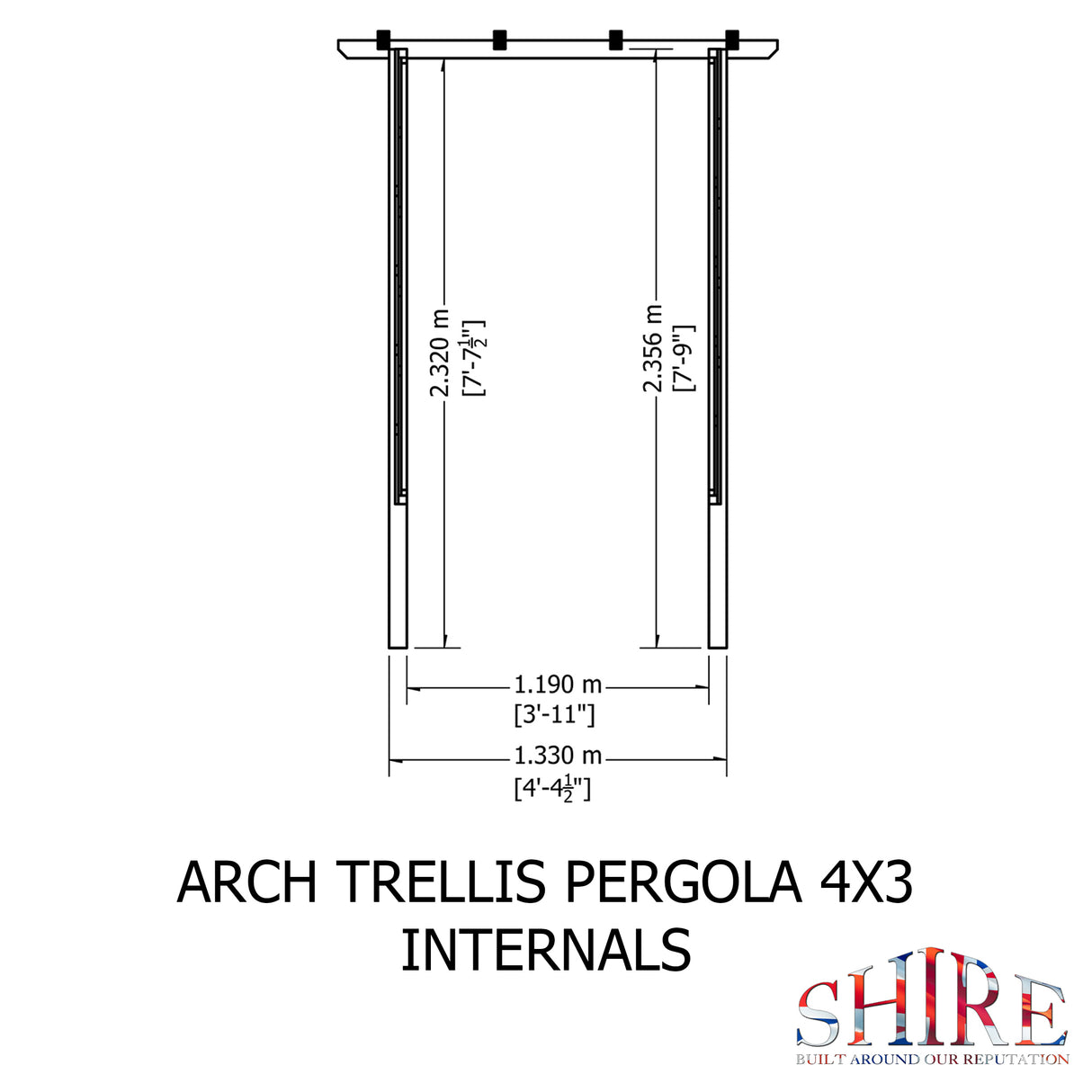 Shire 4x3 Arch Trellis Pergola
