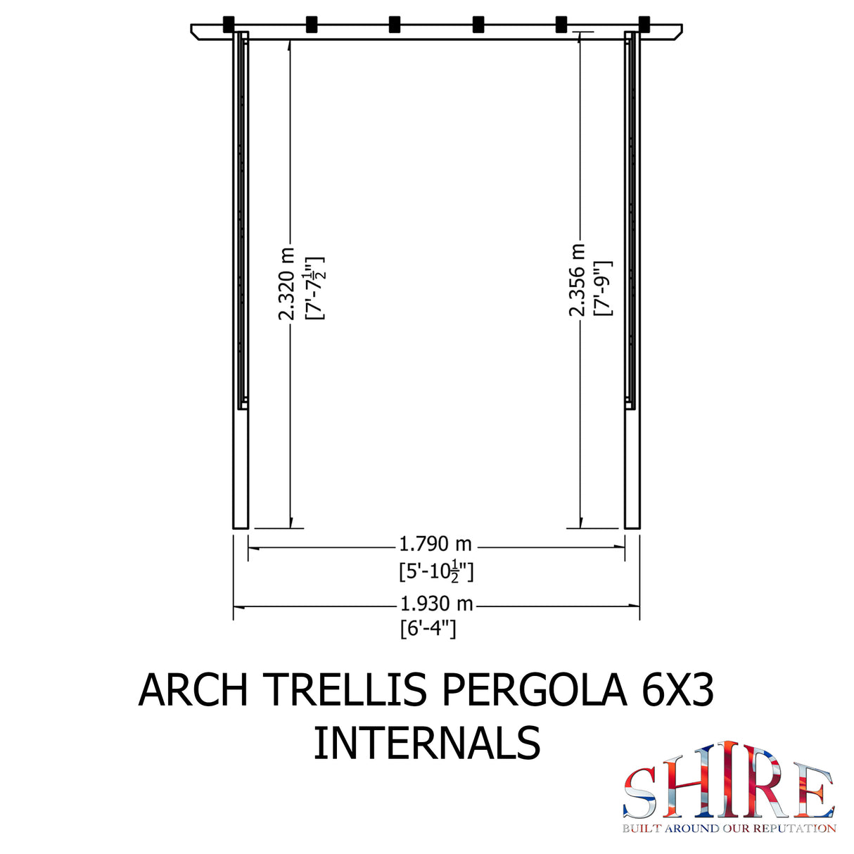 Shire 6x3 Arch Trellis Pergola