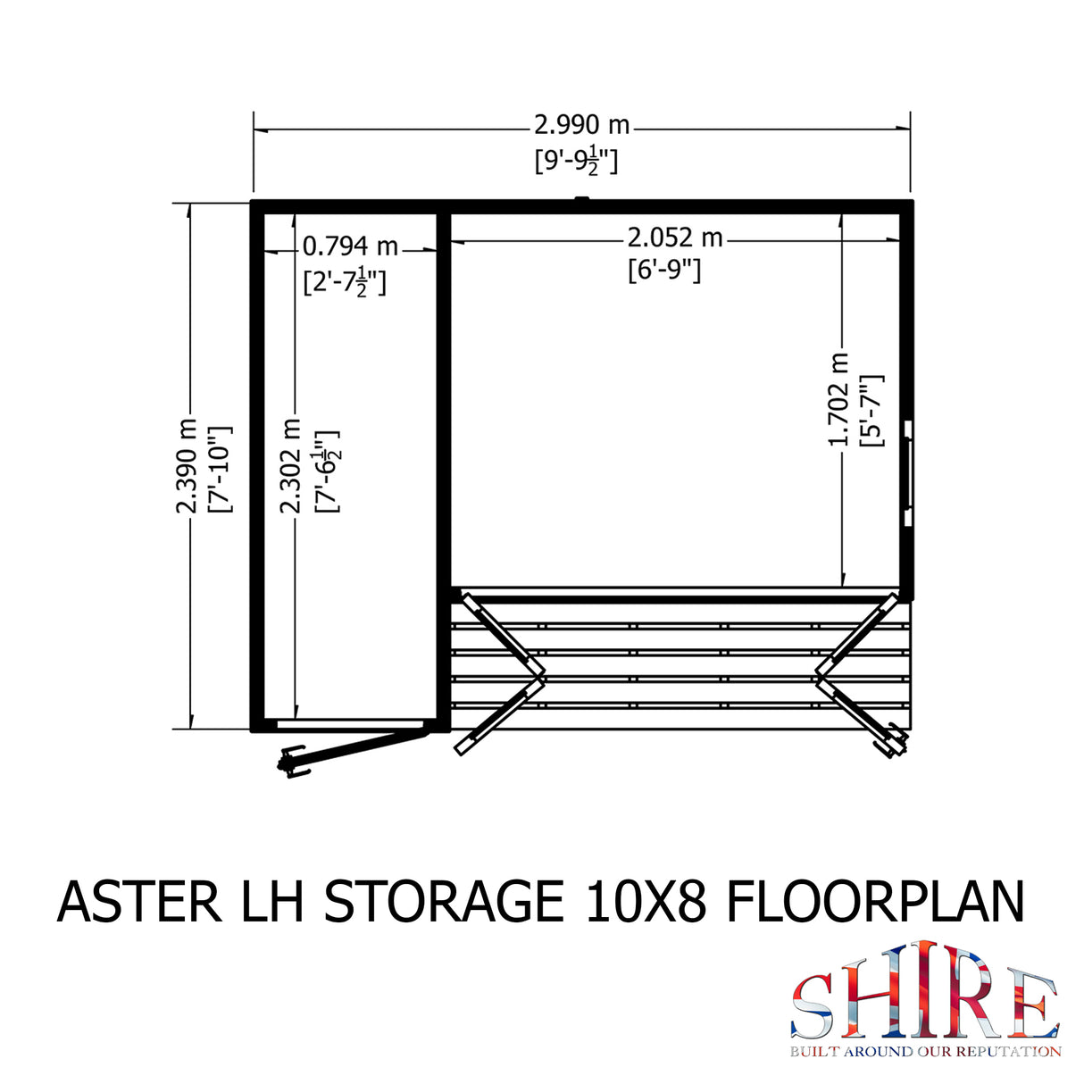 Shire Aster 10x8 Summerhouse Left Hand Store Version