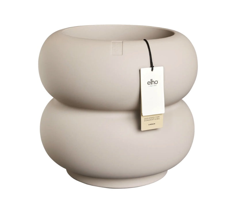 Amber Roll Low 43cm Indoor / Outdoor Plant Pot - Balanced Beige
