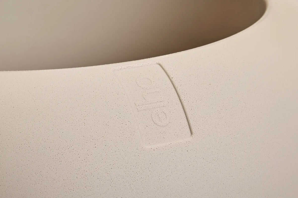 Amber Roll Low 43cm Indoor / Outdoor Plant Pot - Balanced Beige