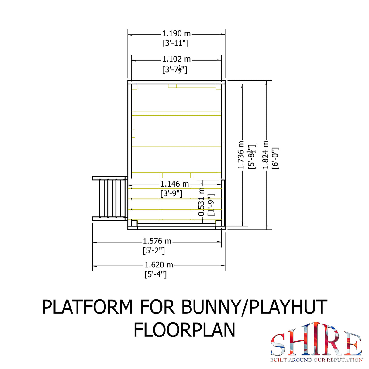Shire Bunny + Platfom 6x4 Playhouse