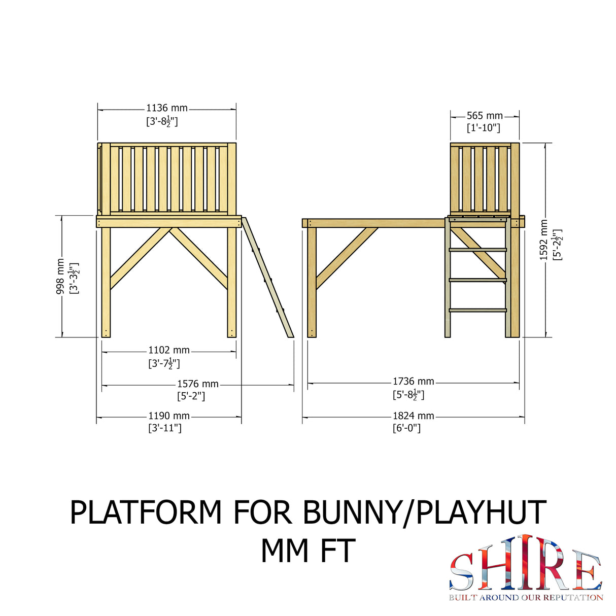 Shire Bunny + Platfom 6x4 Playhouse
