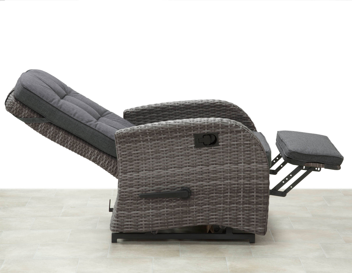 Bellevue Rattan Rocking Garden Chair Set - Charcoal