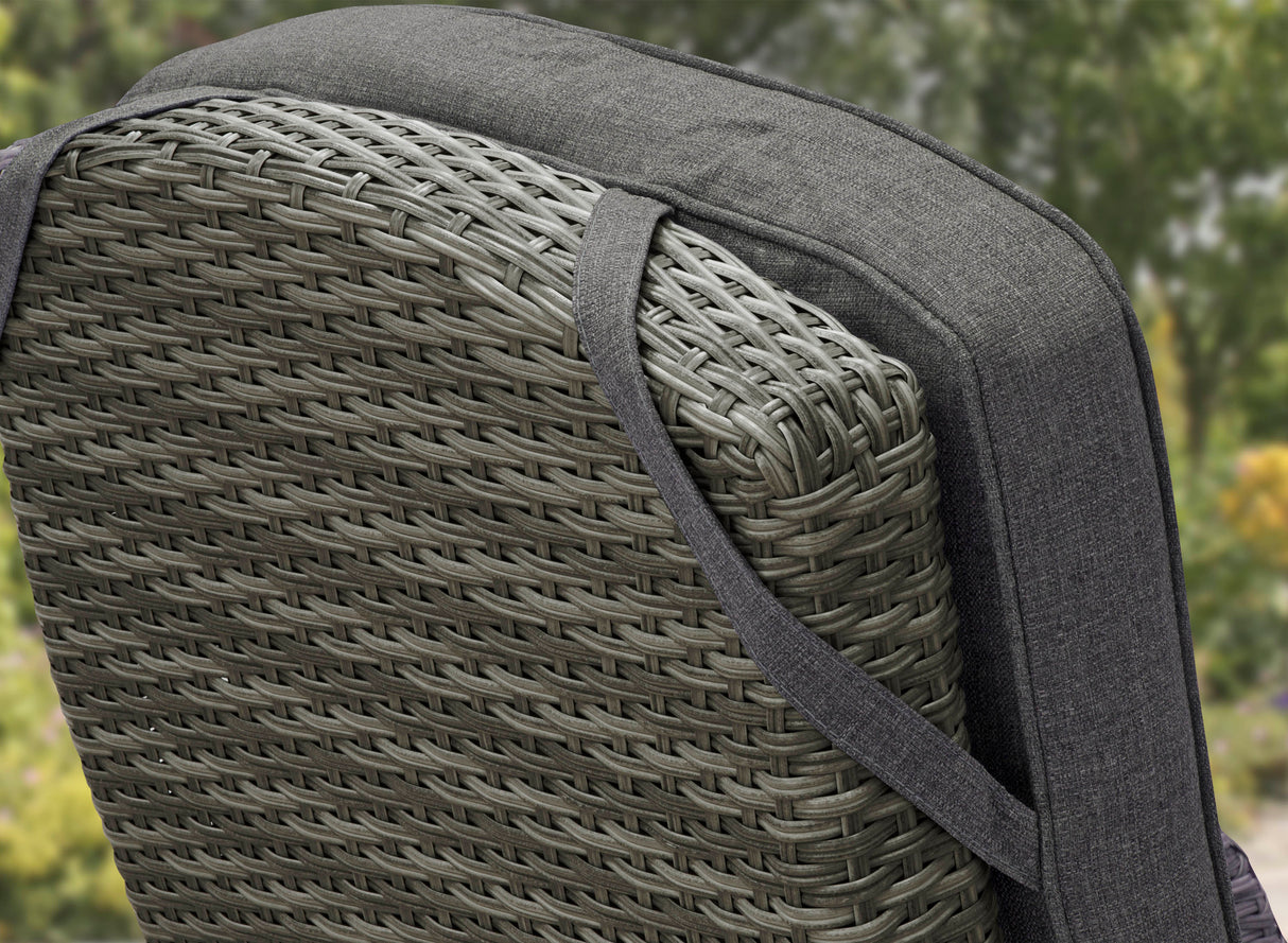 Bellevue Rattan Rocking Garden Chair Set - Charcoal