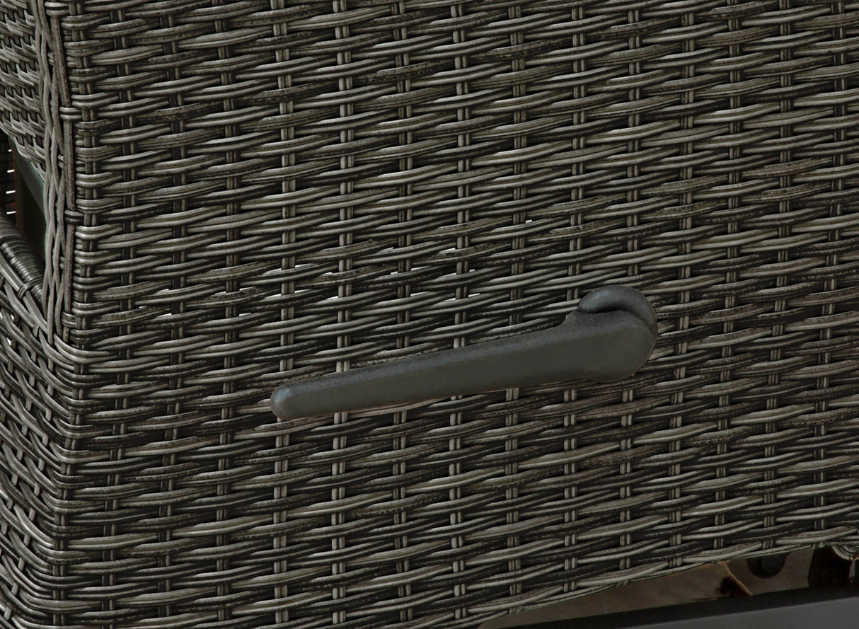 Bellevue Rattan Rocking Garden Chair Set - Charcoal