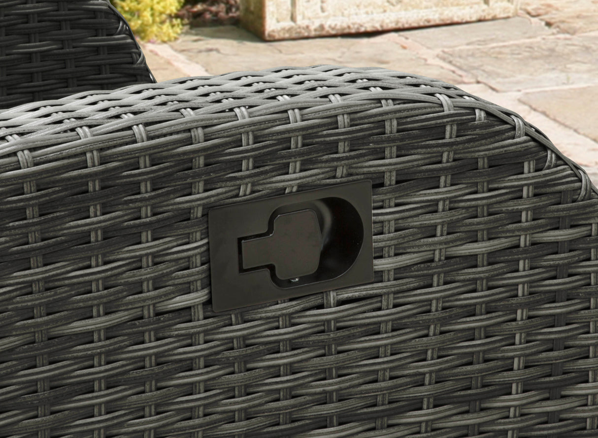 Bellevue Rattan Rocking Garden Chair Set - Charcoal