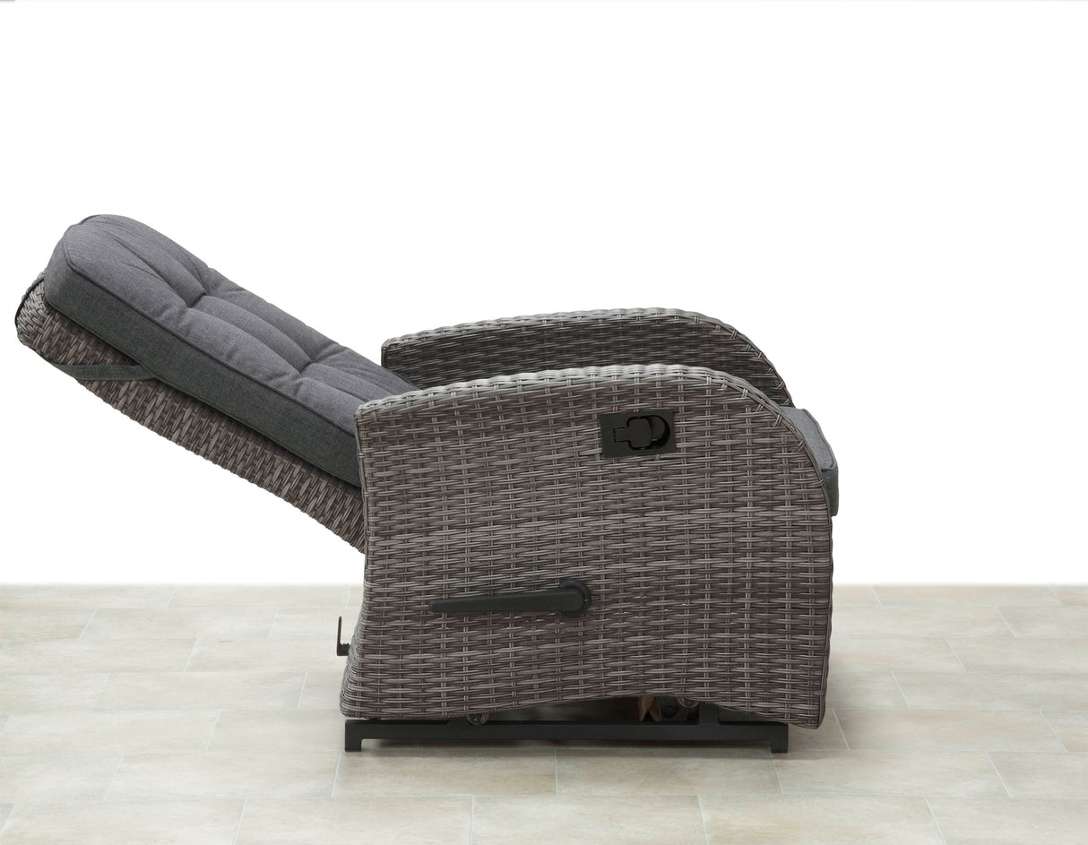 Bellevue Rattan Rocking Garden Chair Set - Charcoal