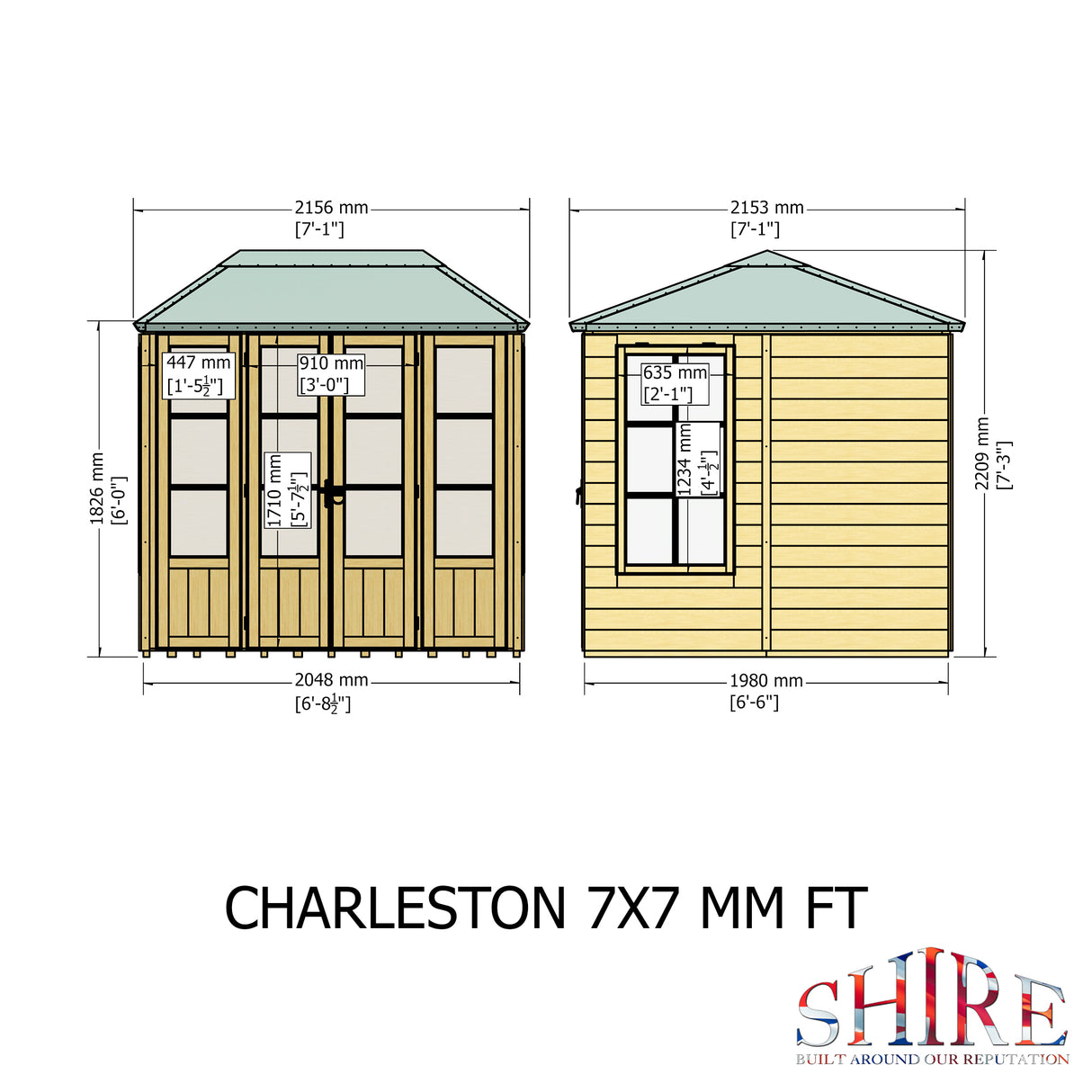 Shire Charleston 7x7 Summerhouse