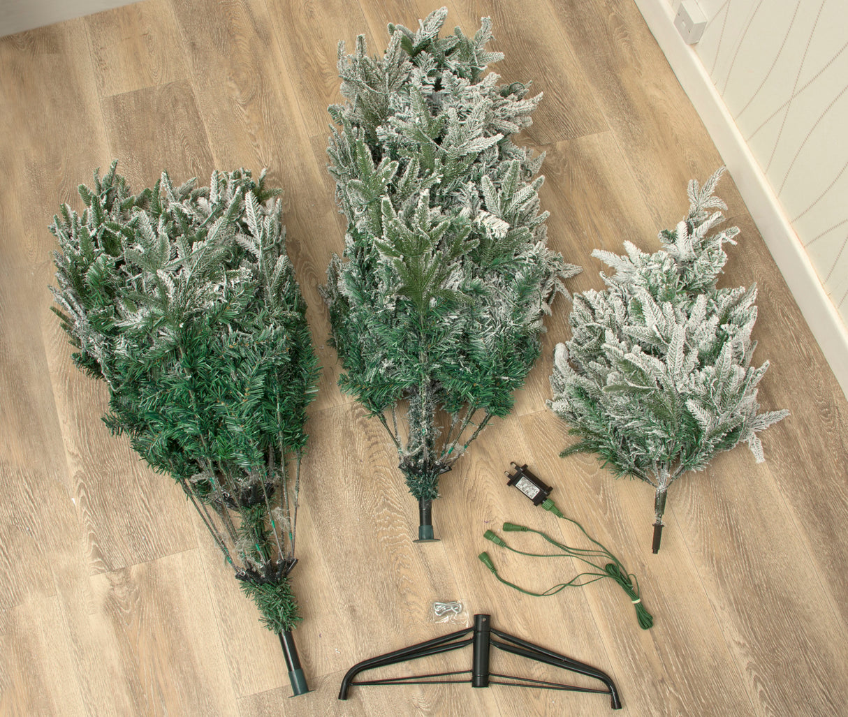 Lapland Fir Pre- Lit Christmas Tree 7ft/210cm - Ice White LEDs