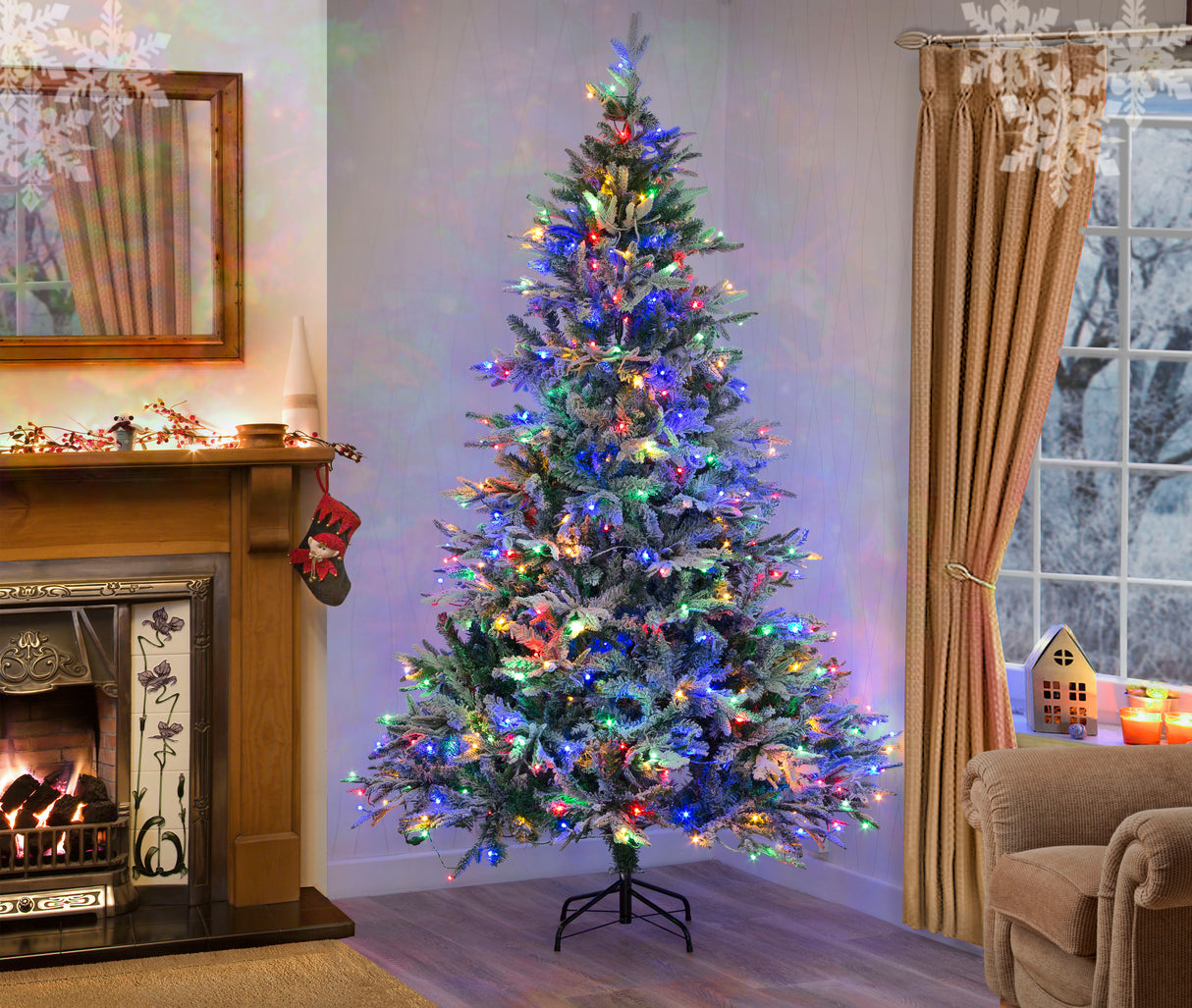 Lapland Fir Pre- Lit Christmas Tree 4ft/120cm - Multicoloured LEDs