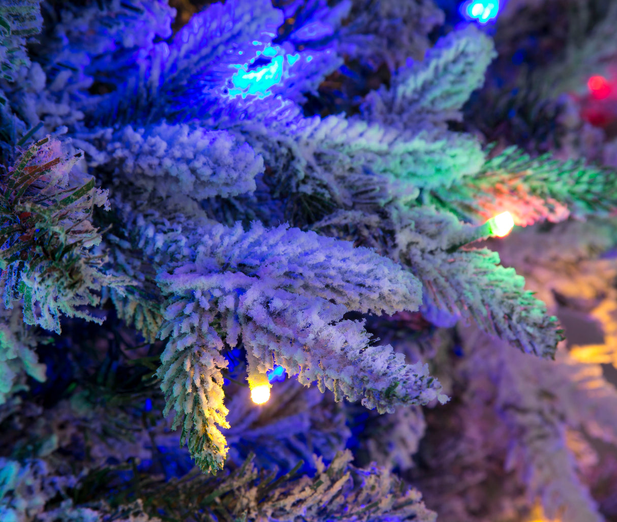 Lapland Fir Pre- Lit Christmas Tree 7ft/210cm - Multicoloured LEDs