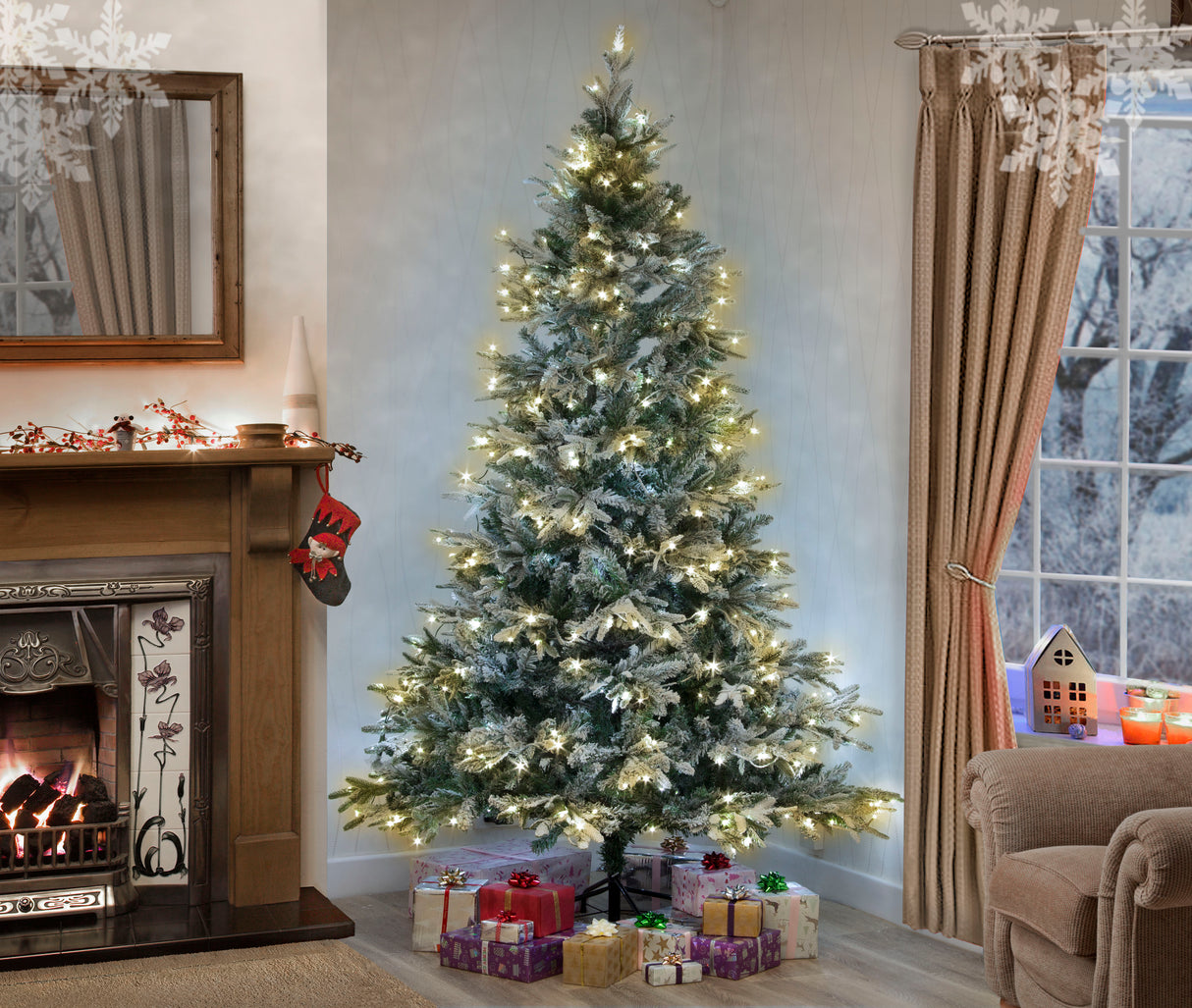 Lapland Fir Pre- Lit Christmas Tree 4ft/120cm - Warm White LEDs