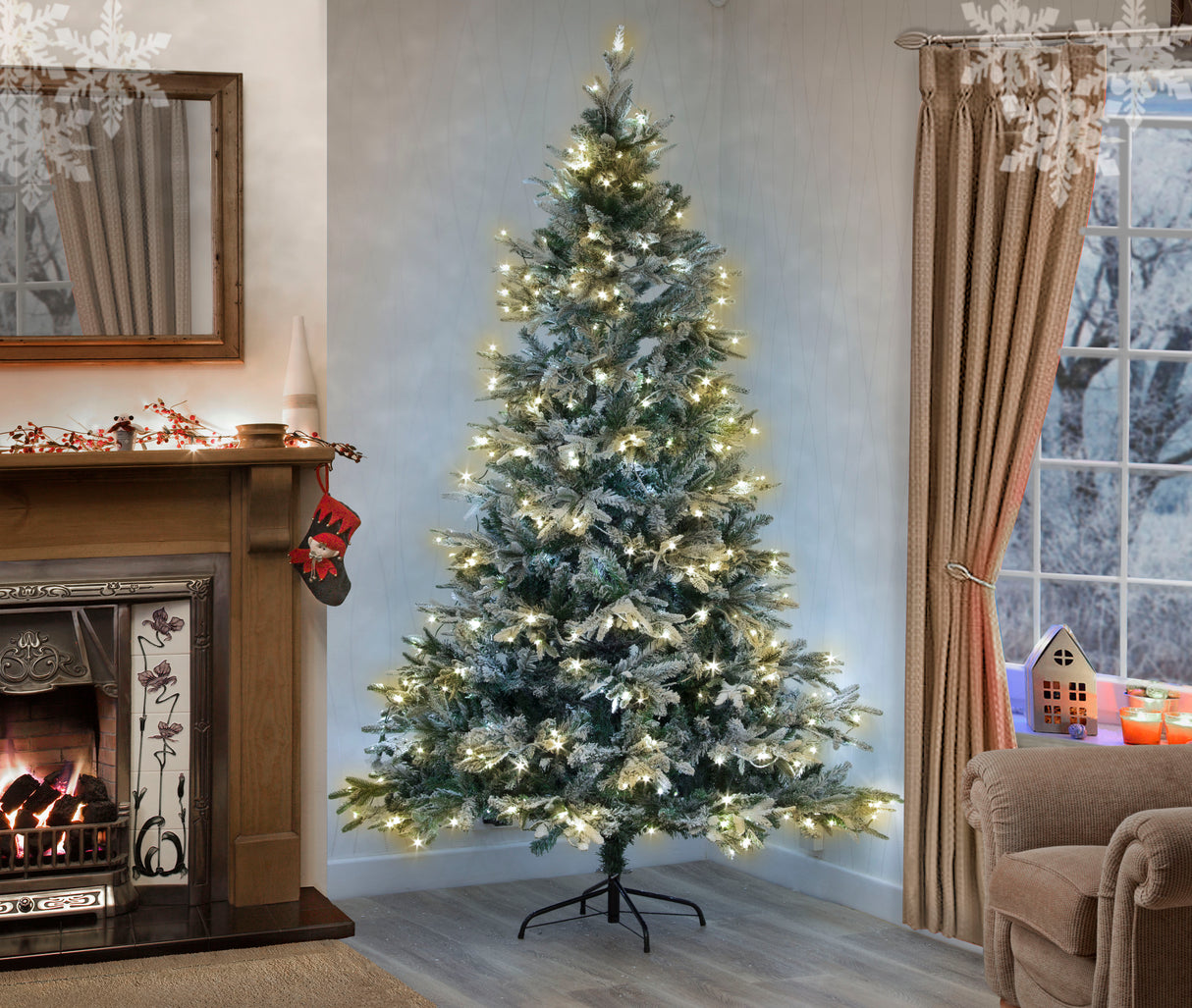 Lapland Fir Pre- Lit Christmas Tree 8ft/240cm - Warm White LEDs